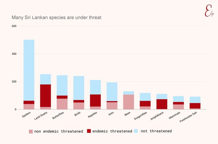 Hundreds of Sri Lankan species at risk