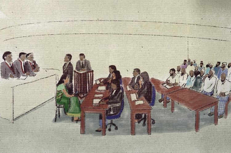 Easter Sunday trial-at-bar proceeds with no defence lawyers